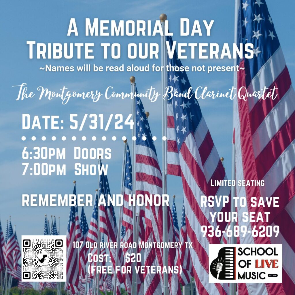 Memorial Day Tribute to our Veterans. Clarinet Quartet