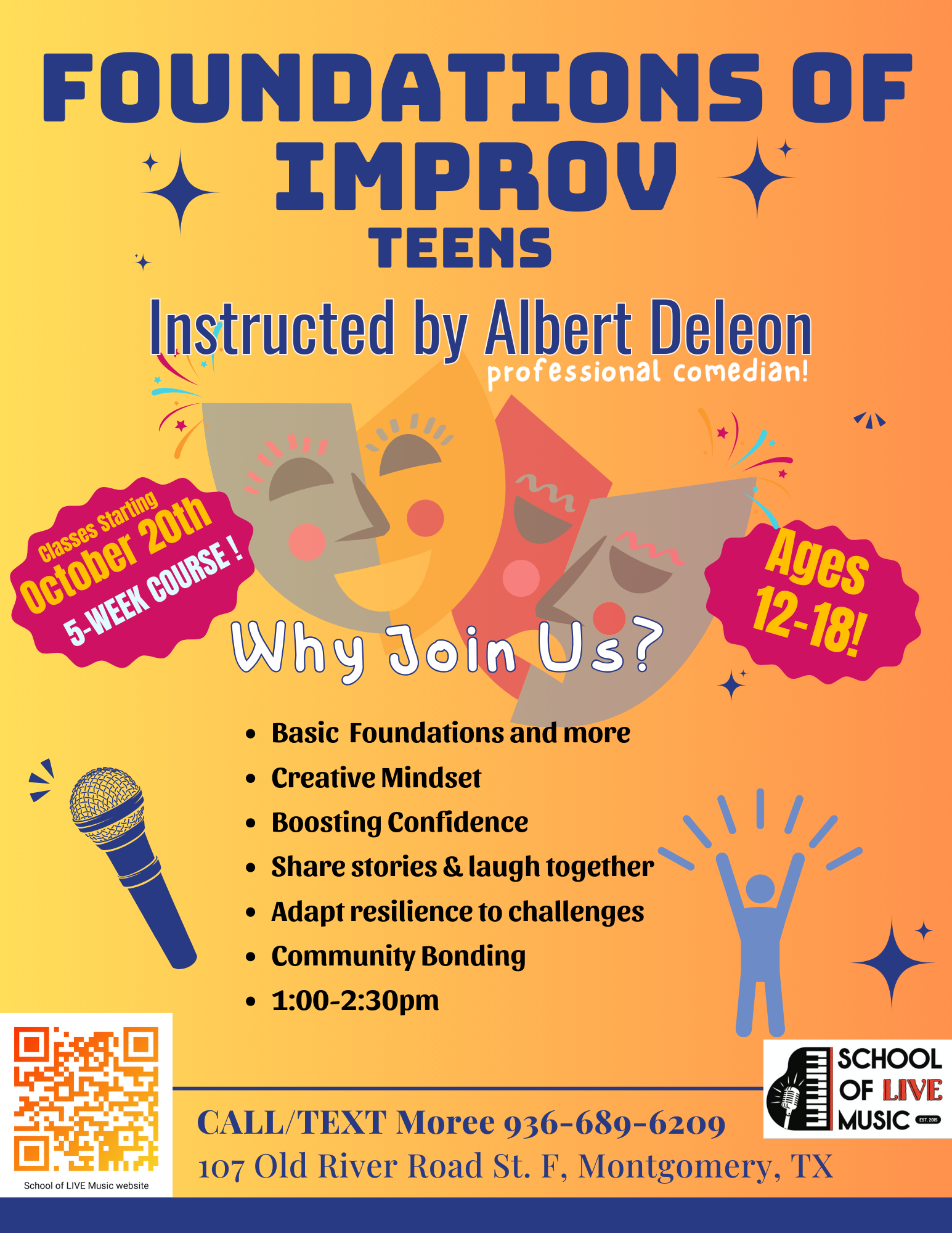 Teen Improv Sign up and info to begin Oct 27th