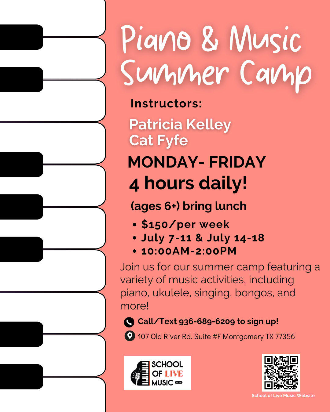 Piano and Music Camp ages 6+